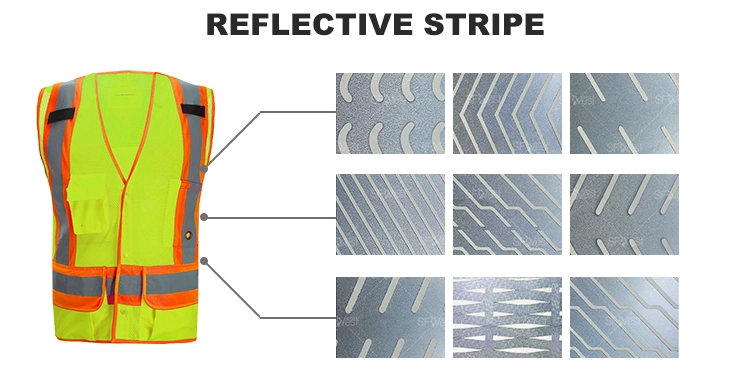 High Visibility Mesh Fabric with Logo American Style Hi Vis Safety Vest Reflective Strips