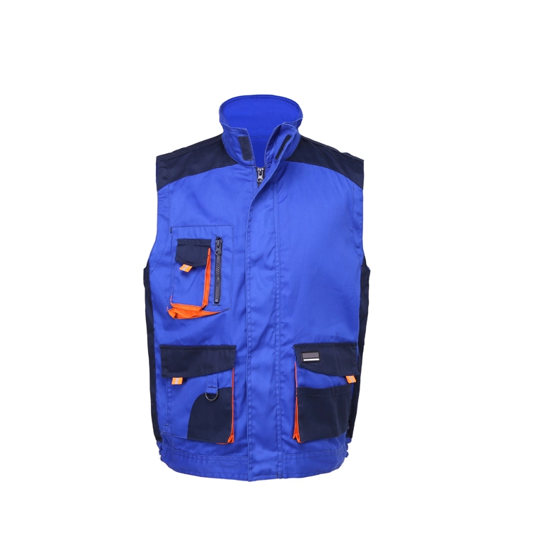 High Quality Travel Sleeveless Cotton Vest with Multi Pocket