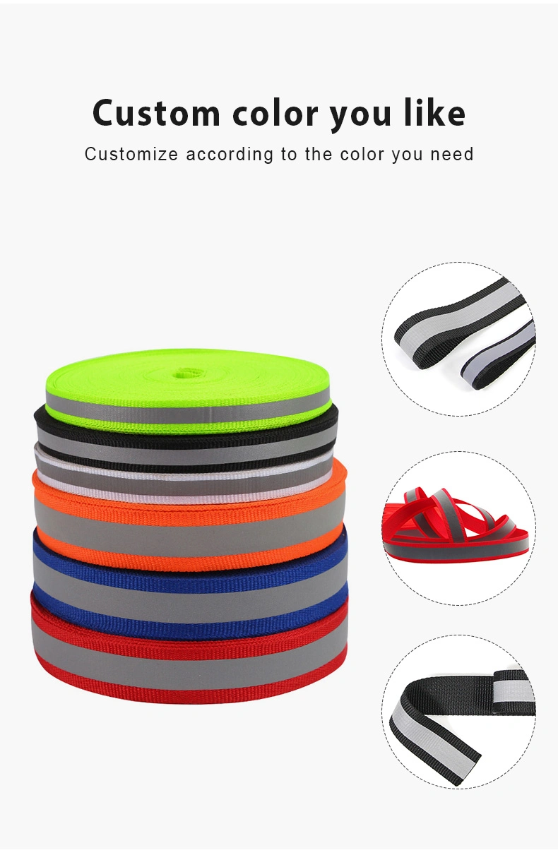 New Arrive Reflective Nylon Webbing Strap for Garments or Pet Belt.