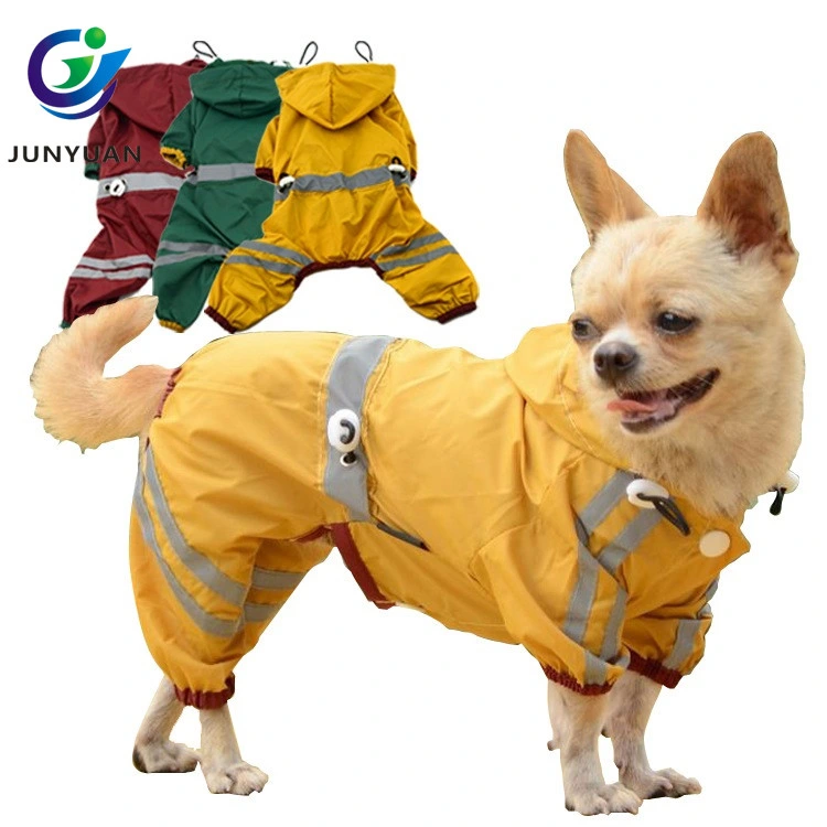 Dog Raincoat Pet Rain Waterproof Vest with Sleeves Hook Reflective Safety Rain Wear