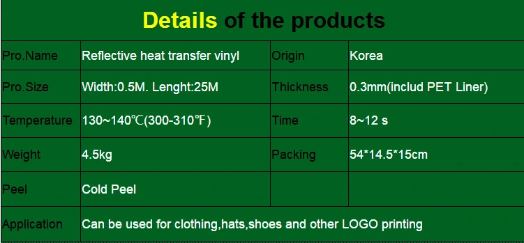 2 Layers Reflective Heat Transfer Vinyl Flex/Film for T Shirt Printing Selling by Meters