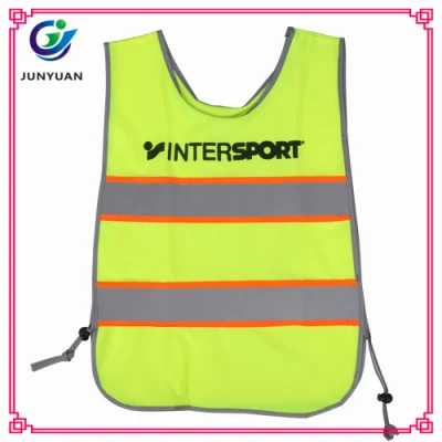 Certificated Reflective Tape High Visibility Vest Knitted Fabric