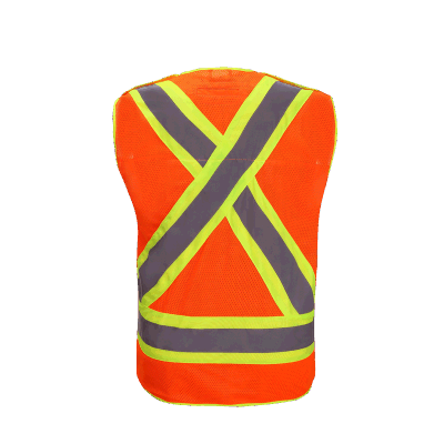 High Visibility Mesh Fabric with Logo American Style Hi Vis Safety Vest Reflective Strips