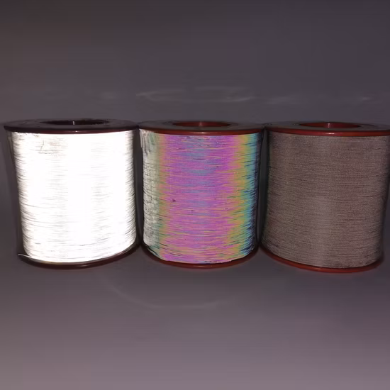 Double Side Rainbow Reflective Yarn / Iridescent Reflective Thread for Knitting Sweater