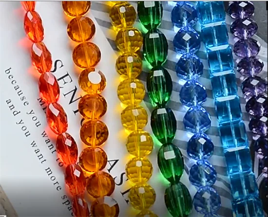 Customized Flat Round Ab Color Faceted Crystal Glass Beads